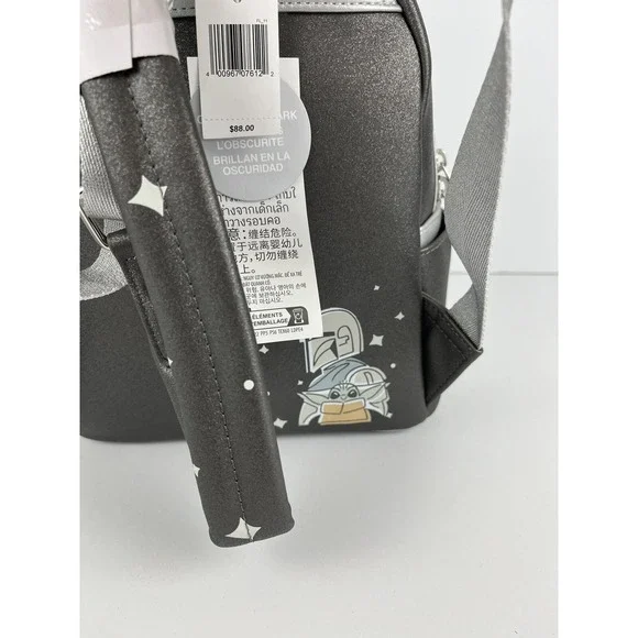 NWT DISNEY WORLD PARKS LOUNGEFLY BACKPACK MANDALORIAN GROGU STARWARS GLOW A60 - Picture 5 of 9